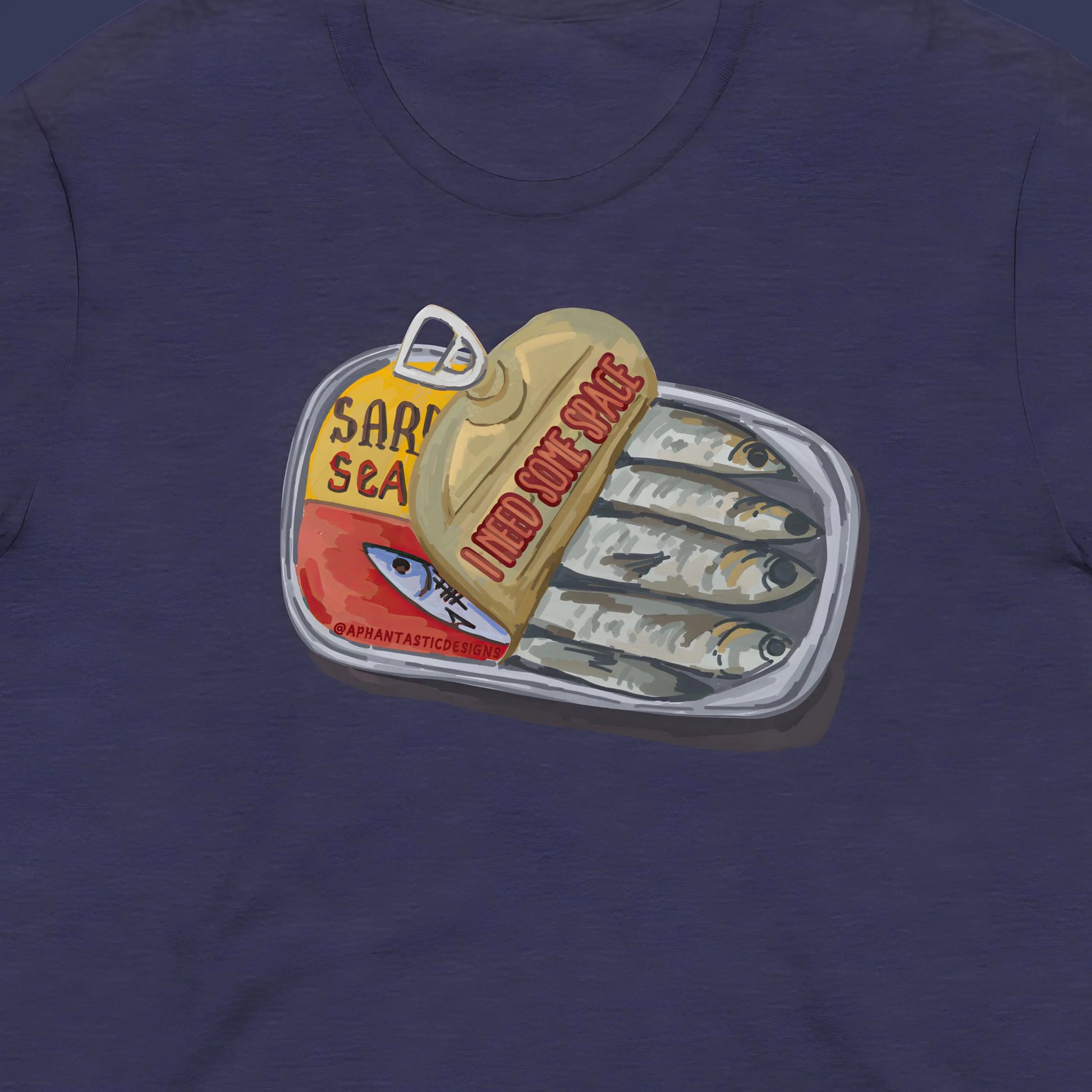 Funny Sardine T-Shirt Tinned Fish TShirt Emotional Support Tinned Fish Gift Ironic Meme Shirt Gift Unhinged Graphic Tee XS–5X Plus Aphantastic Designs