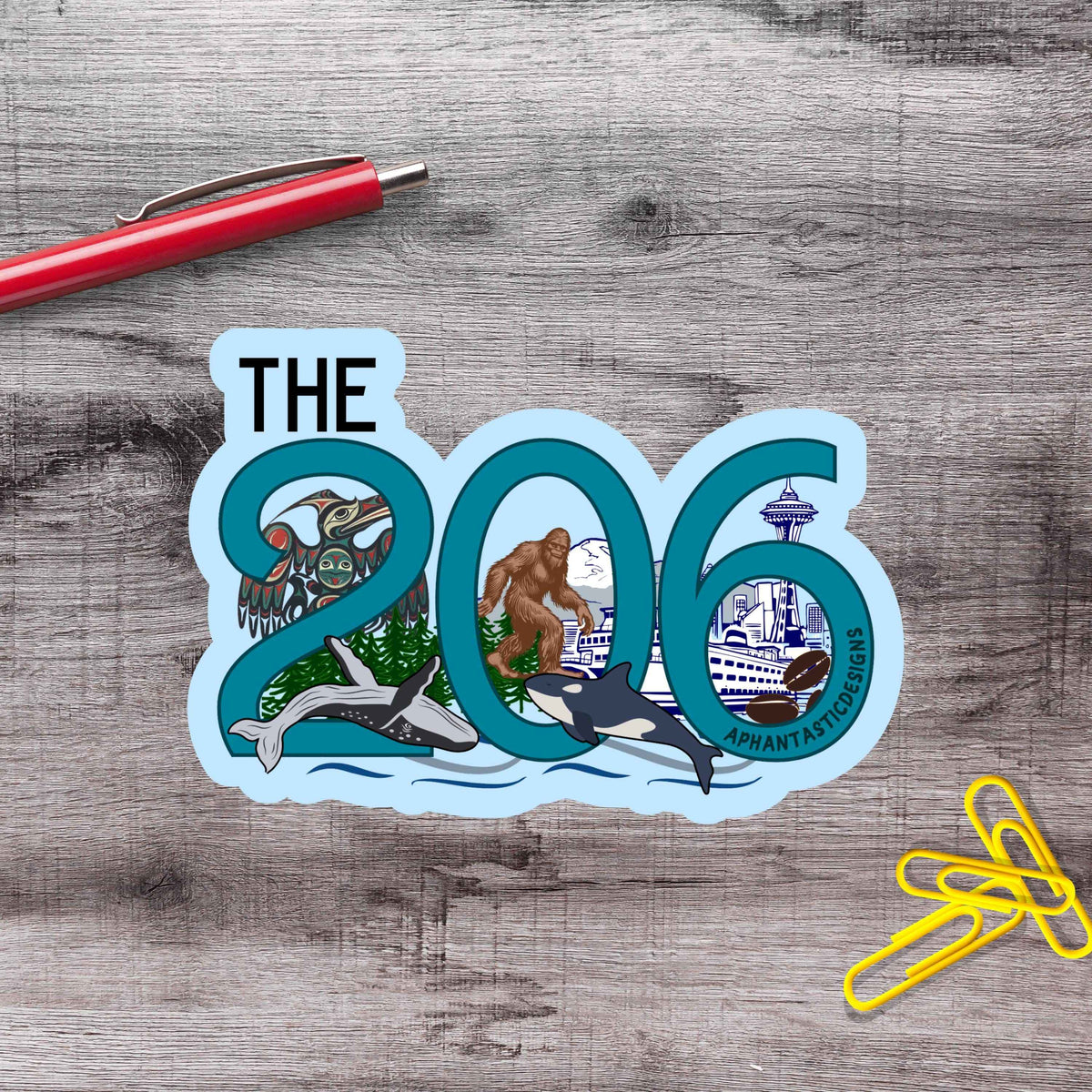 The 206 PNW Seattle Vinyl Sticker