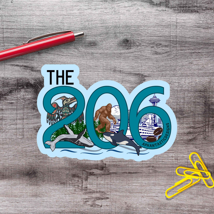The 206 PNW Seattle Vinyl Sticker
