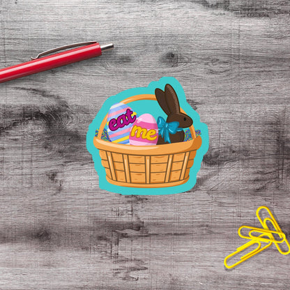 Eat Me Easter Bunny Vinyl Sticker - Aphantastic Designs