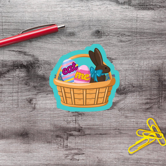 Eat Me Easter Bunny Vinyl Sticker - Aphantastic Designs