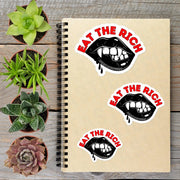 Eat The Rich Vampire Political Protest Vinyl Sticker - Aphantastic Designs