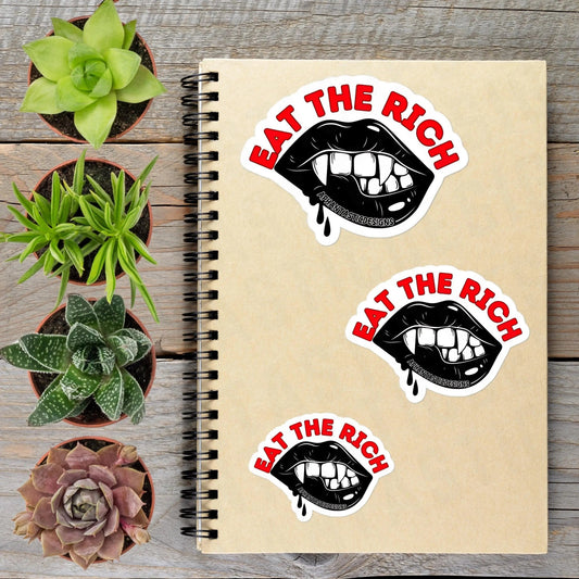 Eat The Rich Vampire Political Protest Vinyl Sticker - Aphantastic Designs