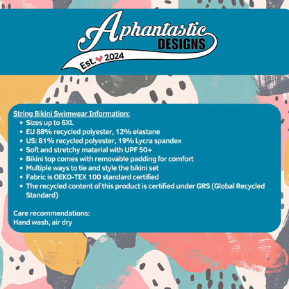 Cute Watermelon High Waisted Bikini or String Bikini Bottoms Festival Rave Fit Womens Swimsuit Recycled UPF 50+ Sun Protection 2XS–6XL Plus Aphantastic Designs