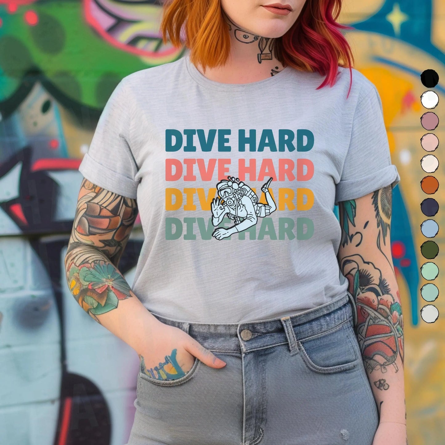 Rad Retro Scuba Diver T-Shirt: Funny Dive Tee Adult Shirt Sizes XS–5X Plus Aphantastic Designs