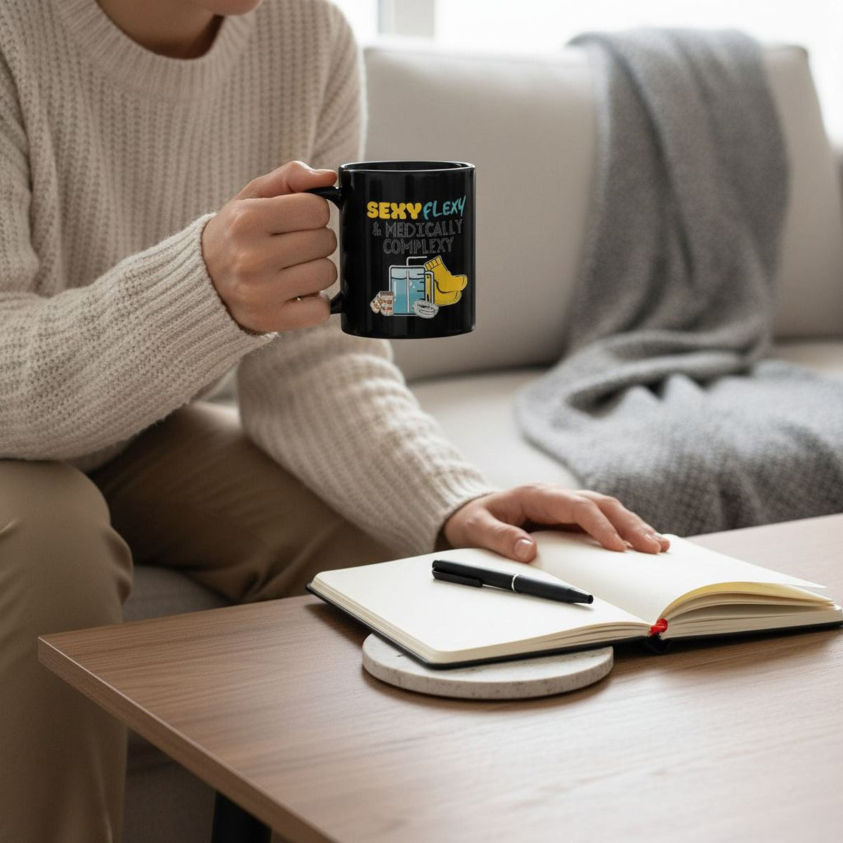 Ehlers Danlos Coffee Mug | Ceramic, Left Hand Friendly, & Dishwasher Safe - Aphantastic Designs
