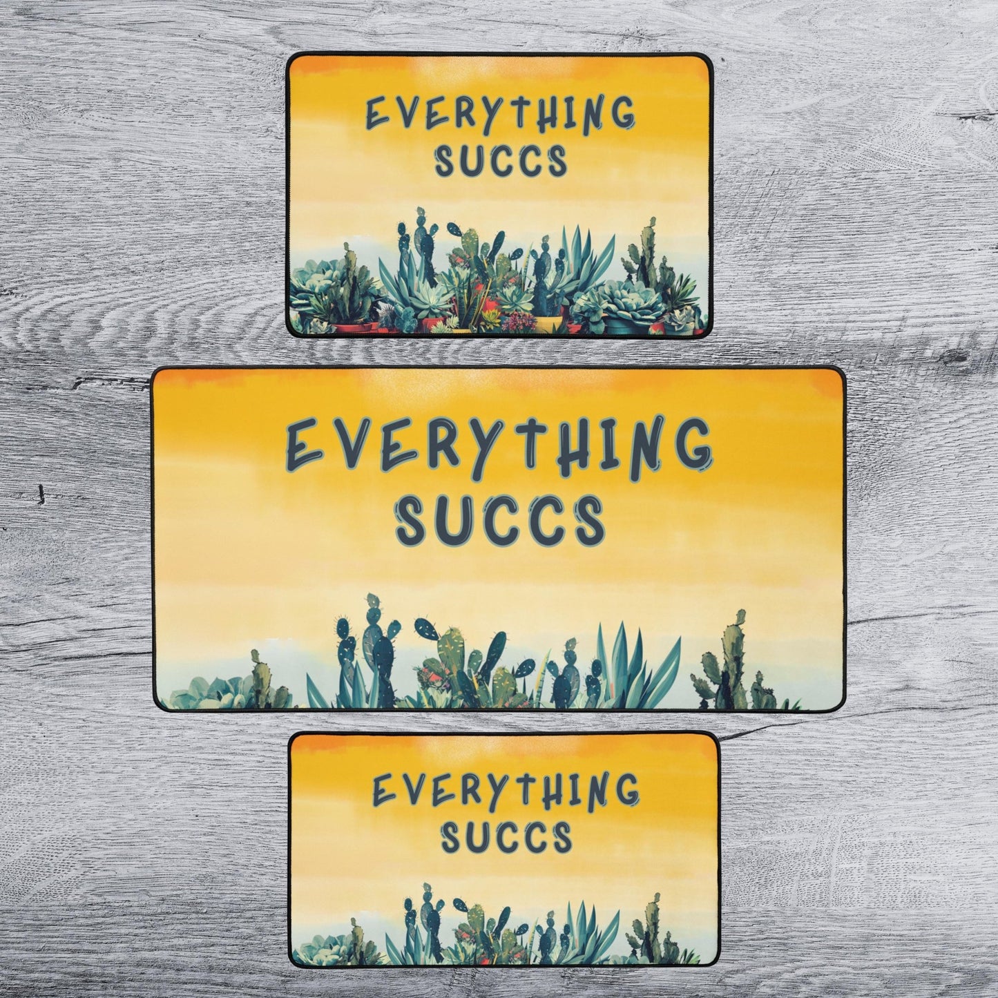 Everything Succs Succulent Mousepad Cactus Art Desk Mat - Aphantastic Designs