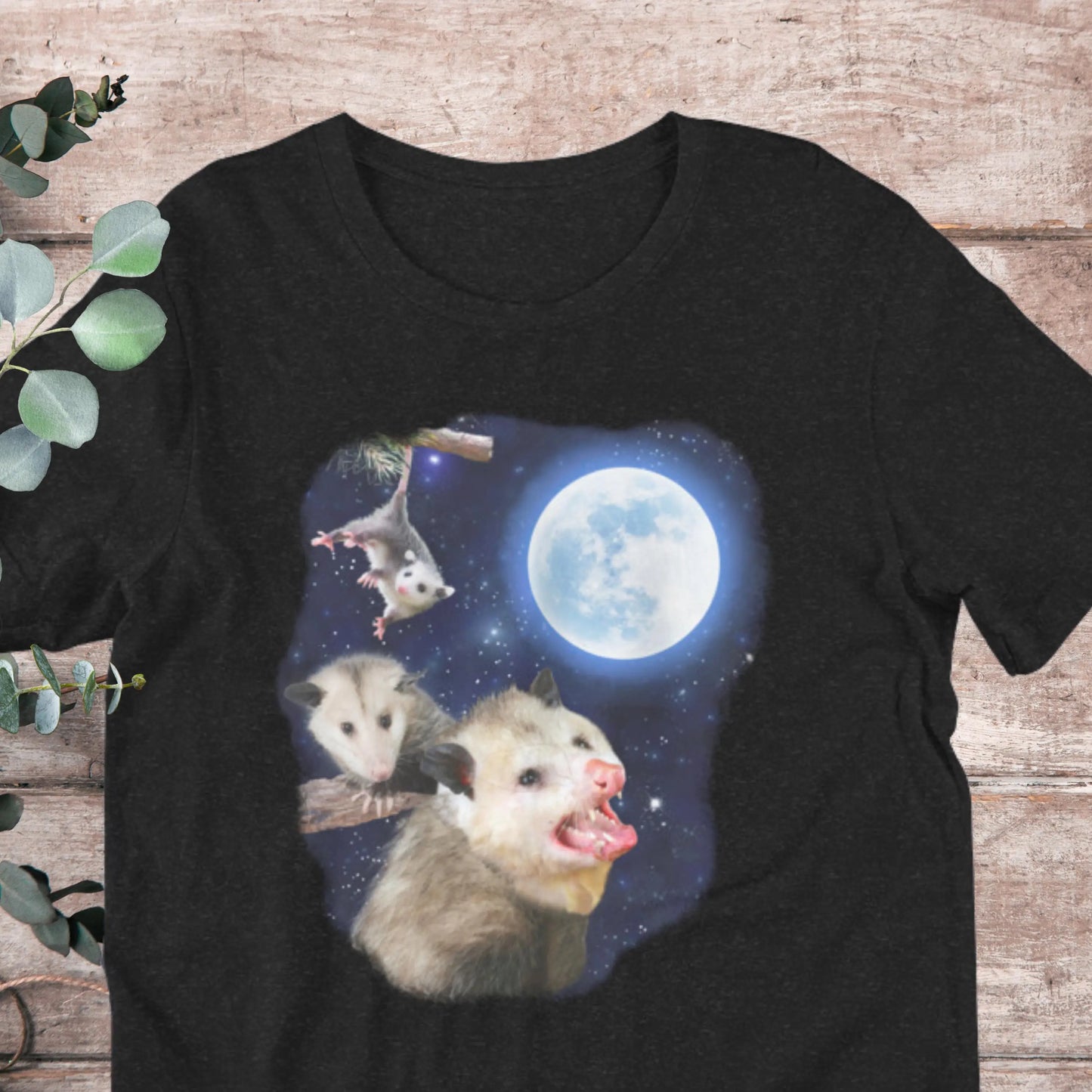 Funny Opossums T-Shirt Vintage Style Wolf Moon Bad Meme Feral Goblin Gift | XS-5XL Adult Plus Sizes Aphantastic Designs