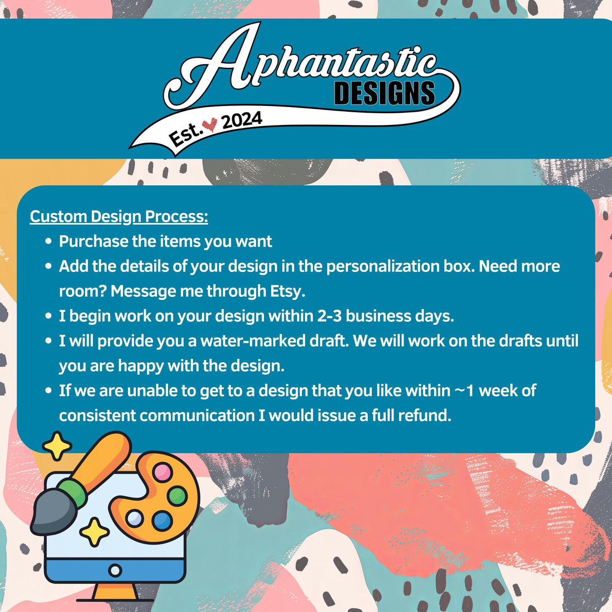 a flyer for a custom design process