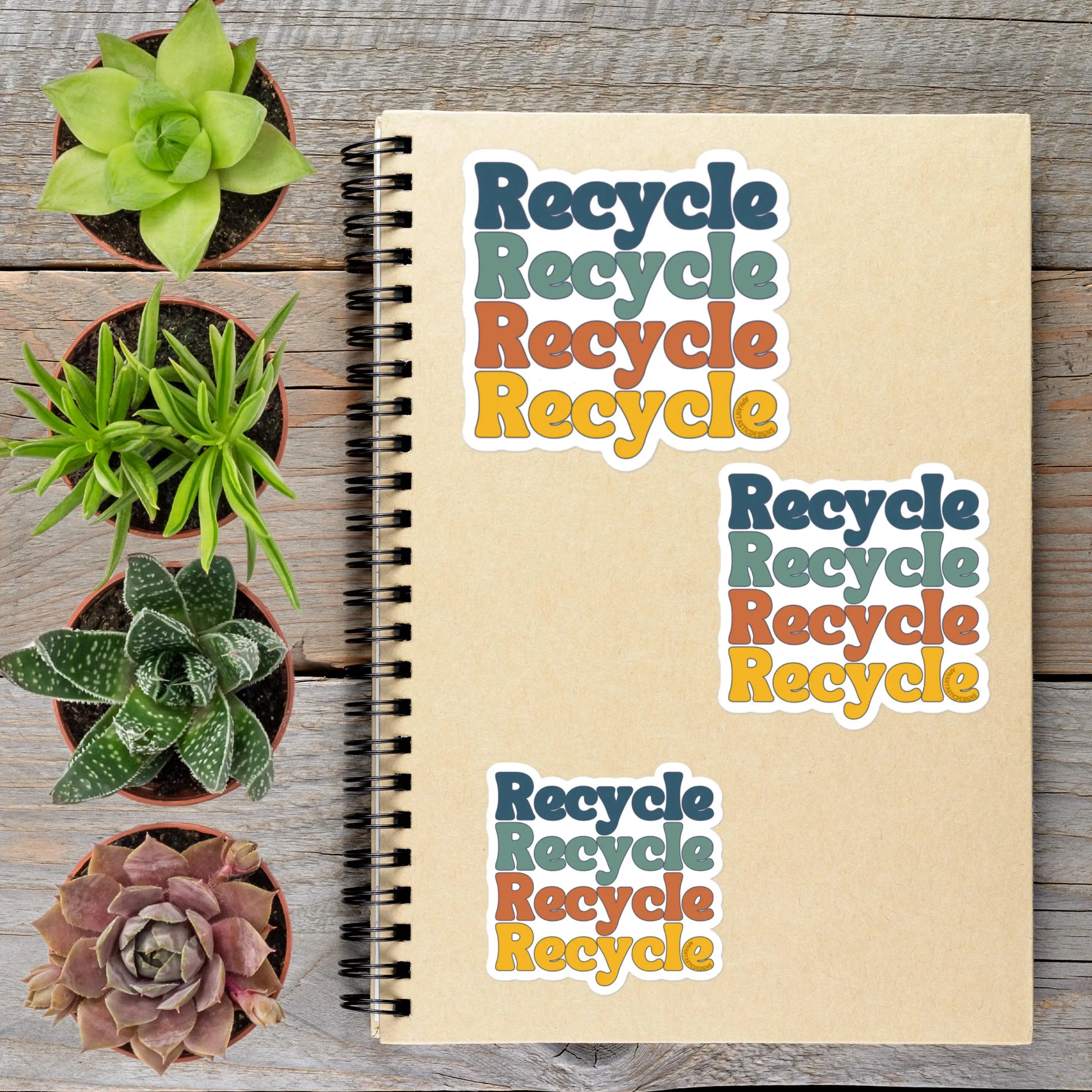 2-6 Inch Vintage Style Recycle Vinyl Sticker Aphantastic Designs