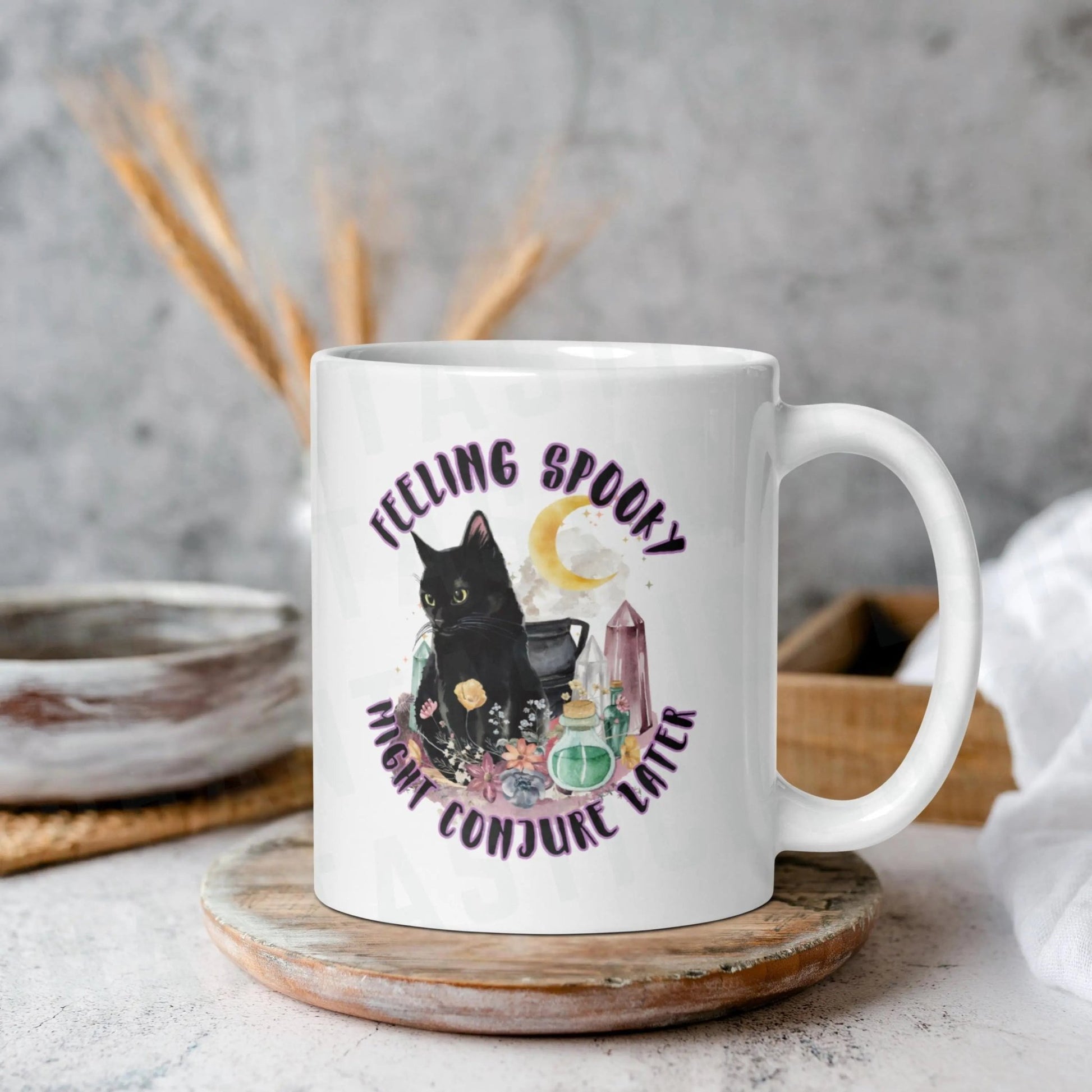 Feeling Spooky Mug | Ceramic, Left Hand Friendly, & Dishwasher Safe - Aphantastic Designs