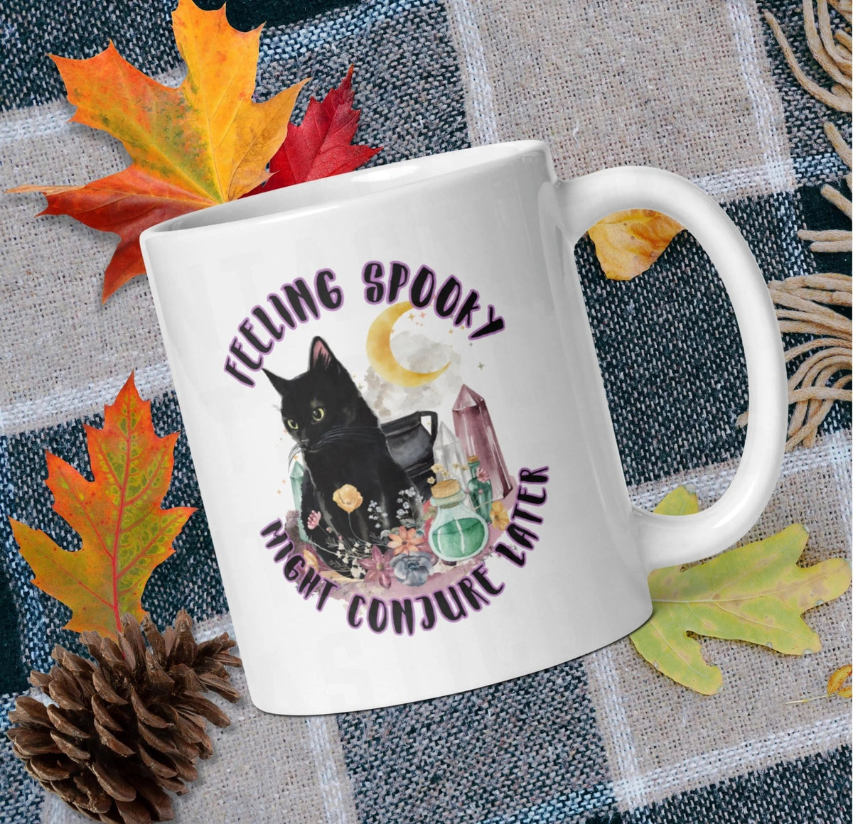 Feeling Spooky Mug | Ceramic, Left Hand Friendly, & Dishwasher Safe - Aphantastic Designs