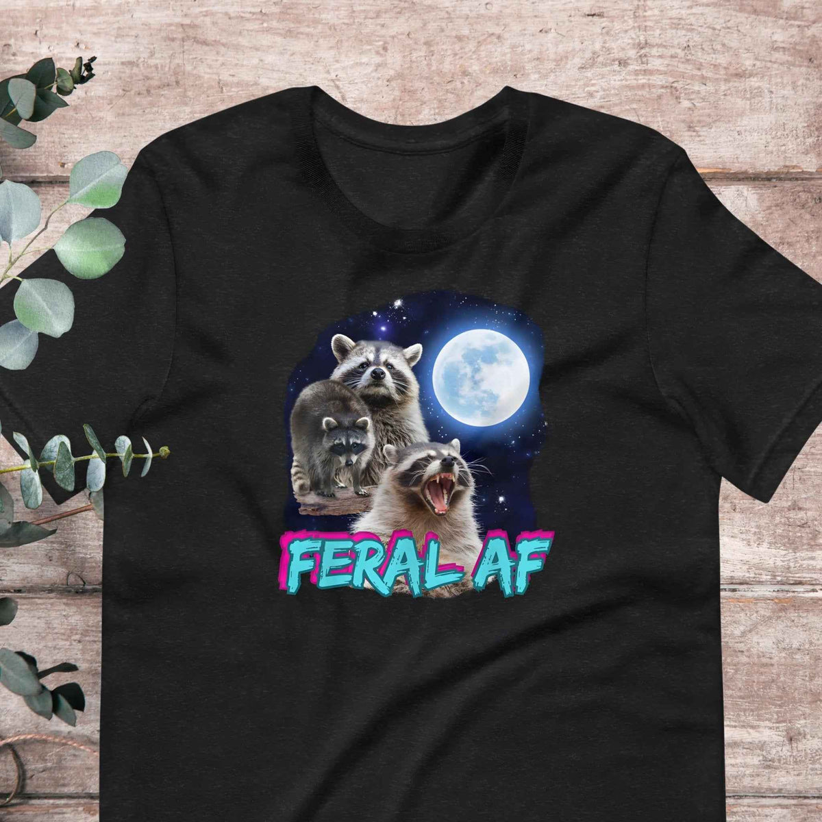 Feral AF Raccoon Moon T-Shirt | Baby Toddler Adult