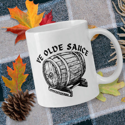 Ye Olde Sauce Mug | Ceramic, Left Hand Friendly,  & Dishwasher Safe Aphantastic Designs