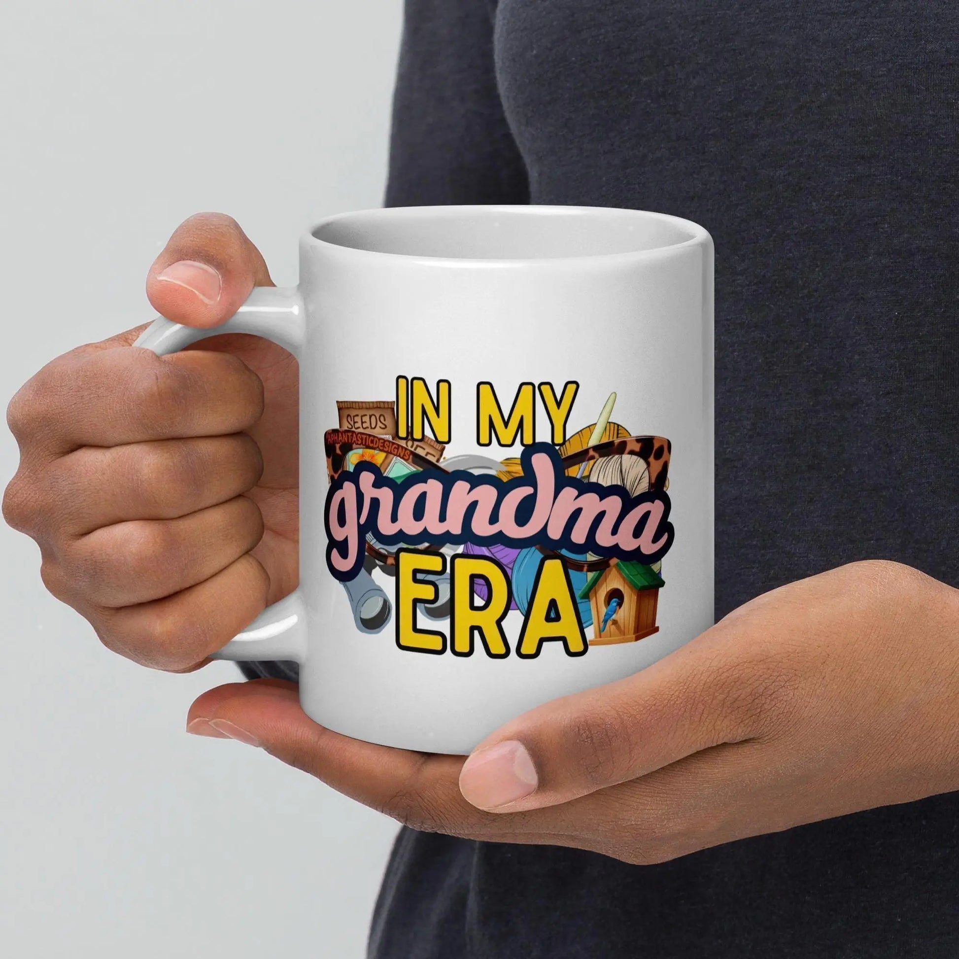 In My Grandma Era  Mug | Ceramic, Left Hand Friendly,  & Dishwasher Safe Aphantastic Designs