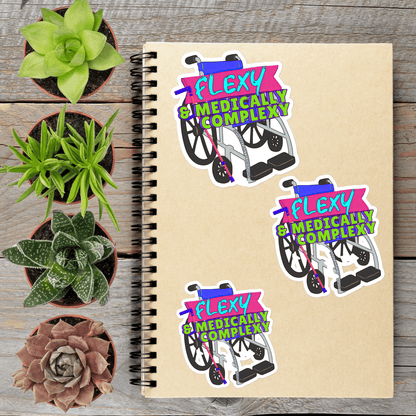 Flexy Medically Complexy Wheelchair Vinyl Sticker - Aphantastic Designs