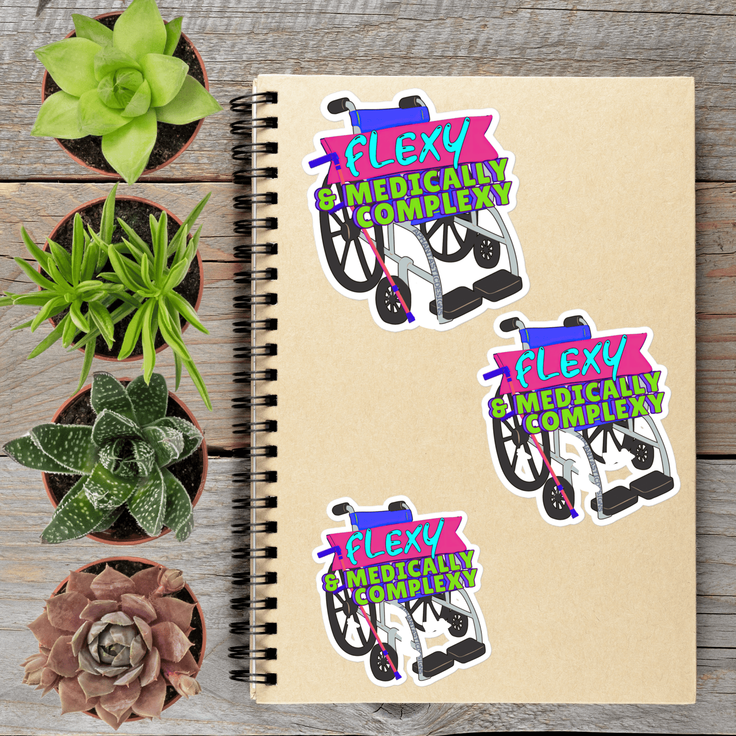 Flexy Medically Complexy Wheelchair Vinyl Sticker - Aphantastic Designs