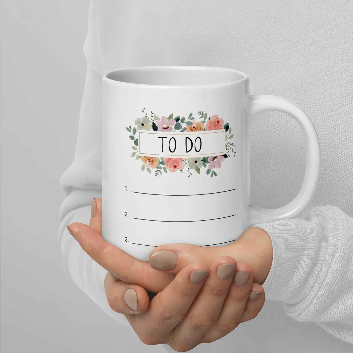 Floral Write In To Do List Dry Erase Marker Mug