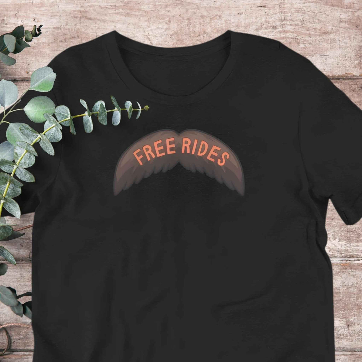Free Rides Mustache T-Shirt