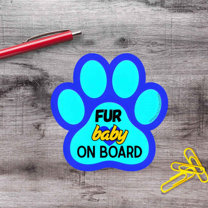 Fur Baby On Board Vinyl Sticker