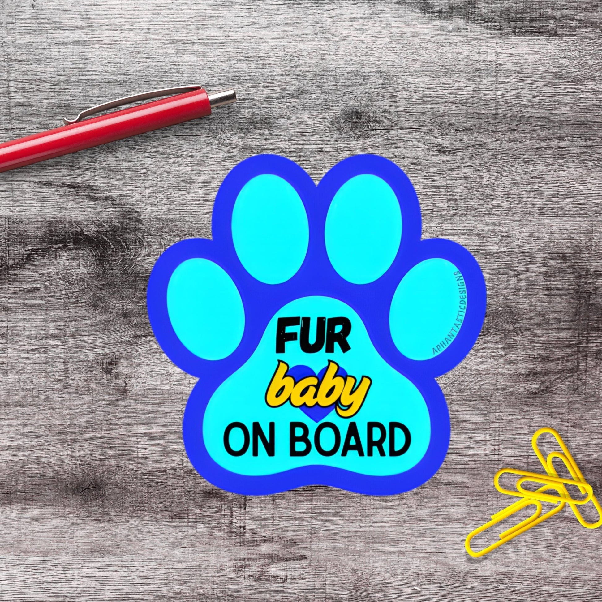 Fur Baby On Board Vinyl Sticker - Aphantastic Designs