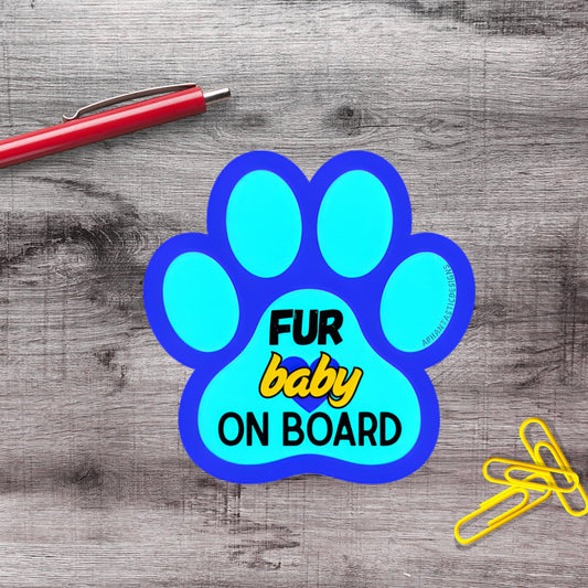 Fur Baby On Board Vinyl Sticker - Aphantastic Designs