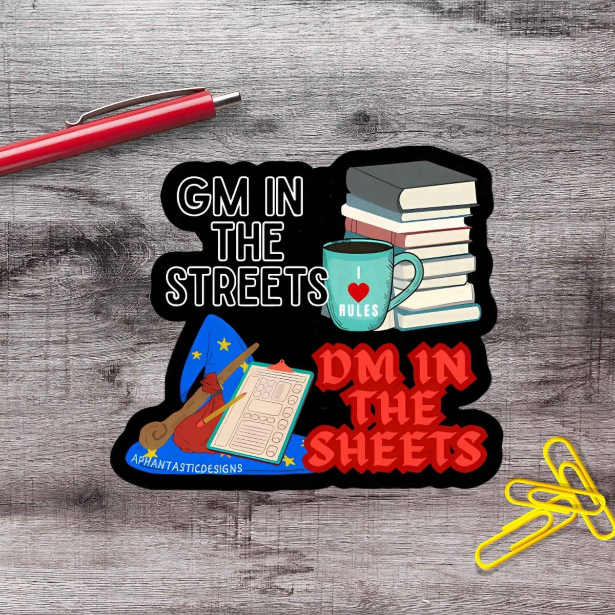 GM In the Streets DM In The Sheets RPG Nerdy Vinyl Stickers