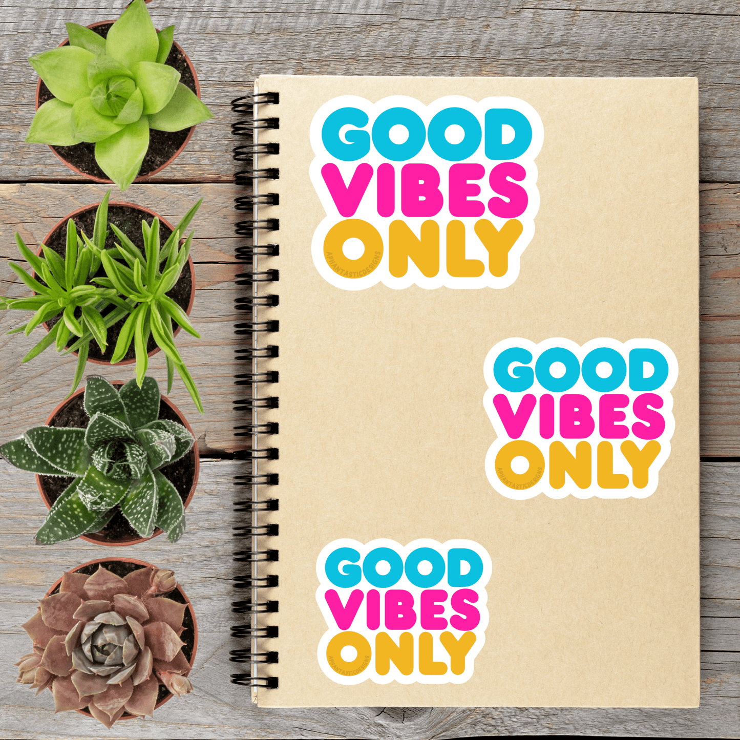 Good Vibes Only Vintage Style Vinyl Sticker - Aphantastic Designs