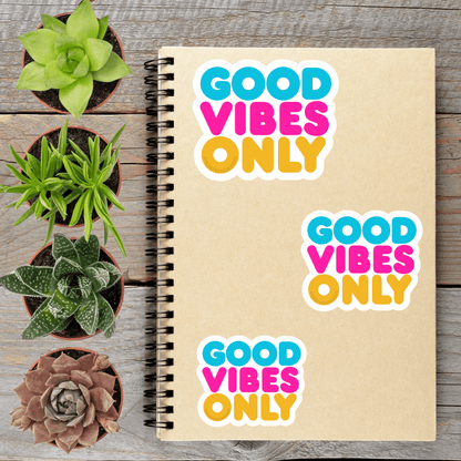 Good Vibes Only Vintage Style Vinyl Sticker - Aphantastic Designs