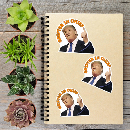 Grifter In Chief Anti Trump Political Protest Urinal Vinyl Sticker | LIMITED RUN - Aphantastic Designs