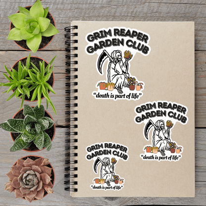 Grim Reaper Garden Club Vinyl Sticker - Aphantastic Designs