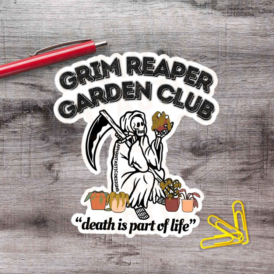 Grim Reaper Garden Club Vinyl Sticker