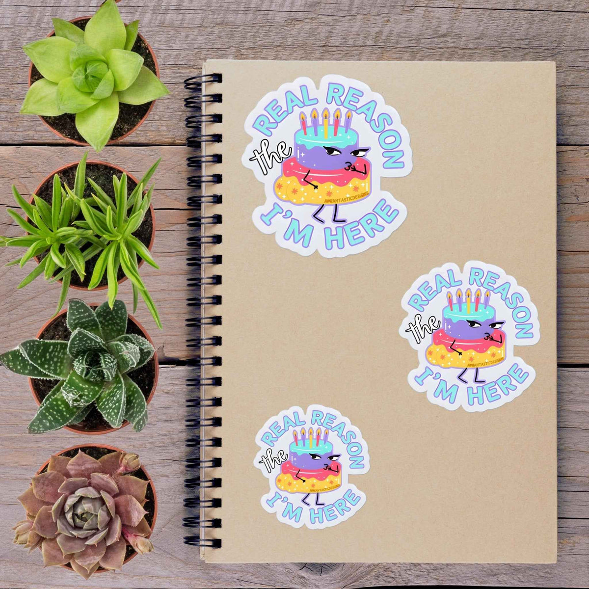 Here For The Thicc Cake Vinyl Sticker