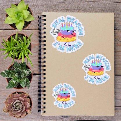 Here For The Thicc Cake Vinyl Sticker