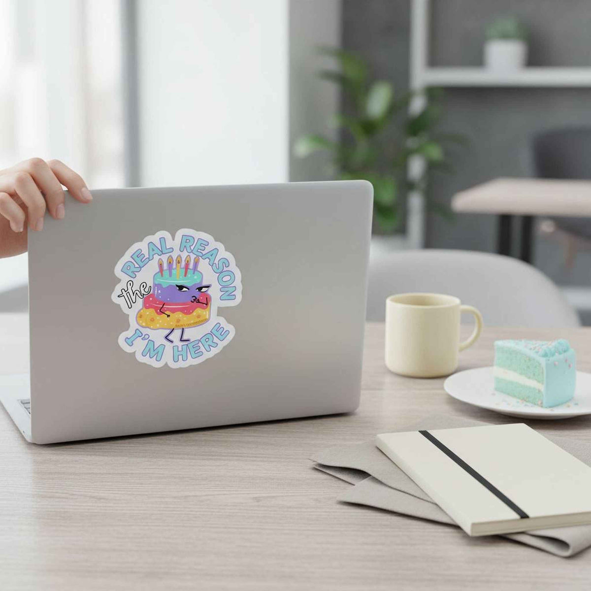 Here For The Thicc Cake Vinyl Sticker
