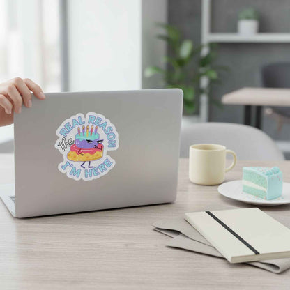 Here For The Thicc Cake Vinyl Sticker