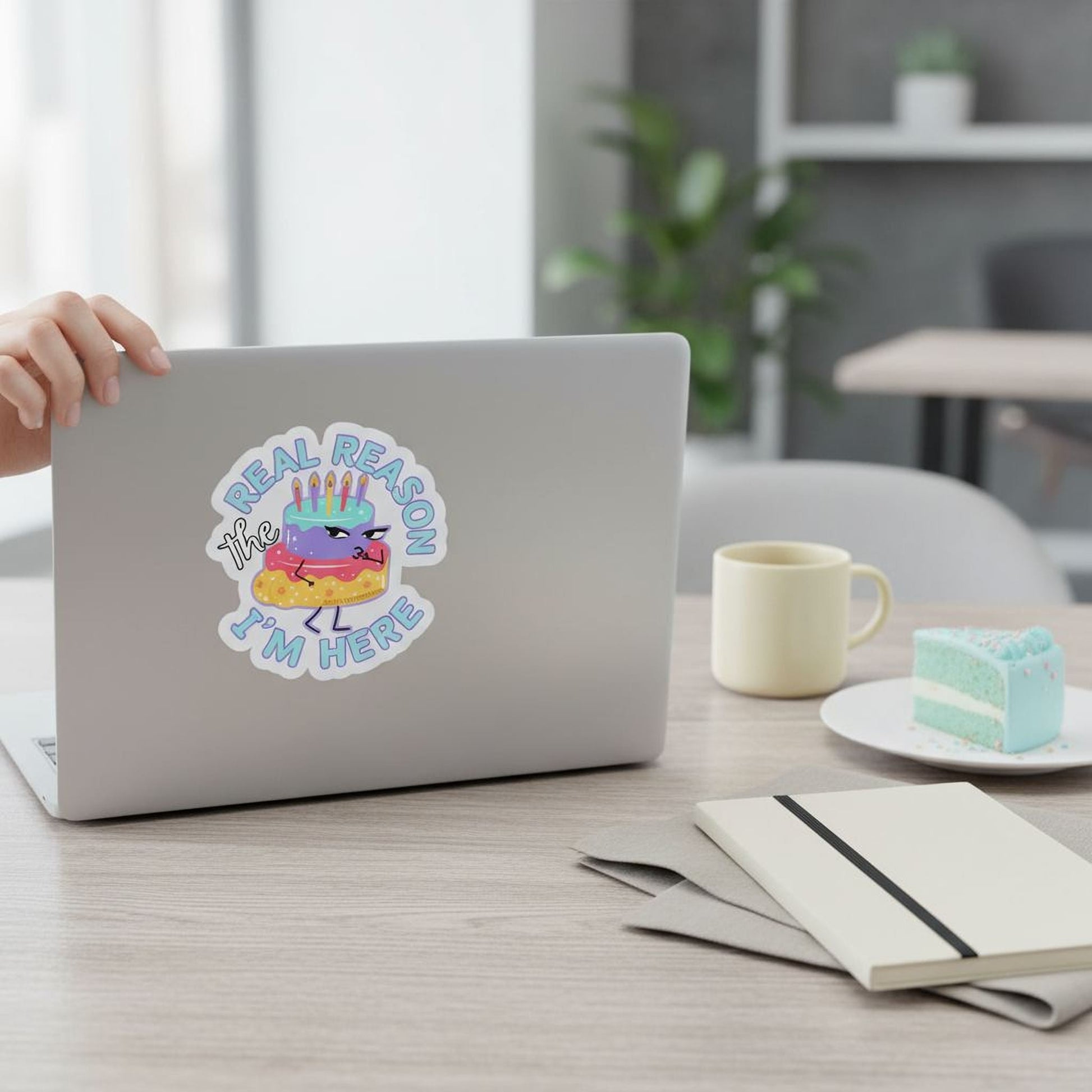 Here For The Thicc Cake Vinyl Sticker - Aphantastic Designs