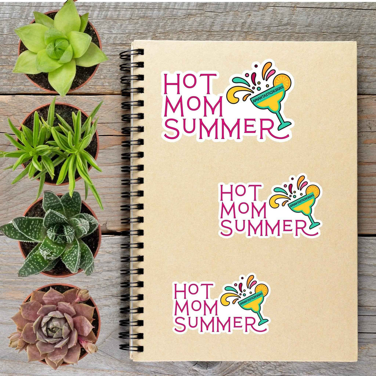 Hot Mom Summer Vinyl Sticker