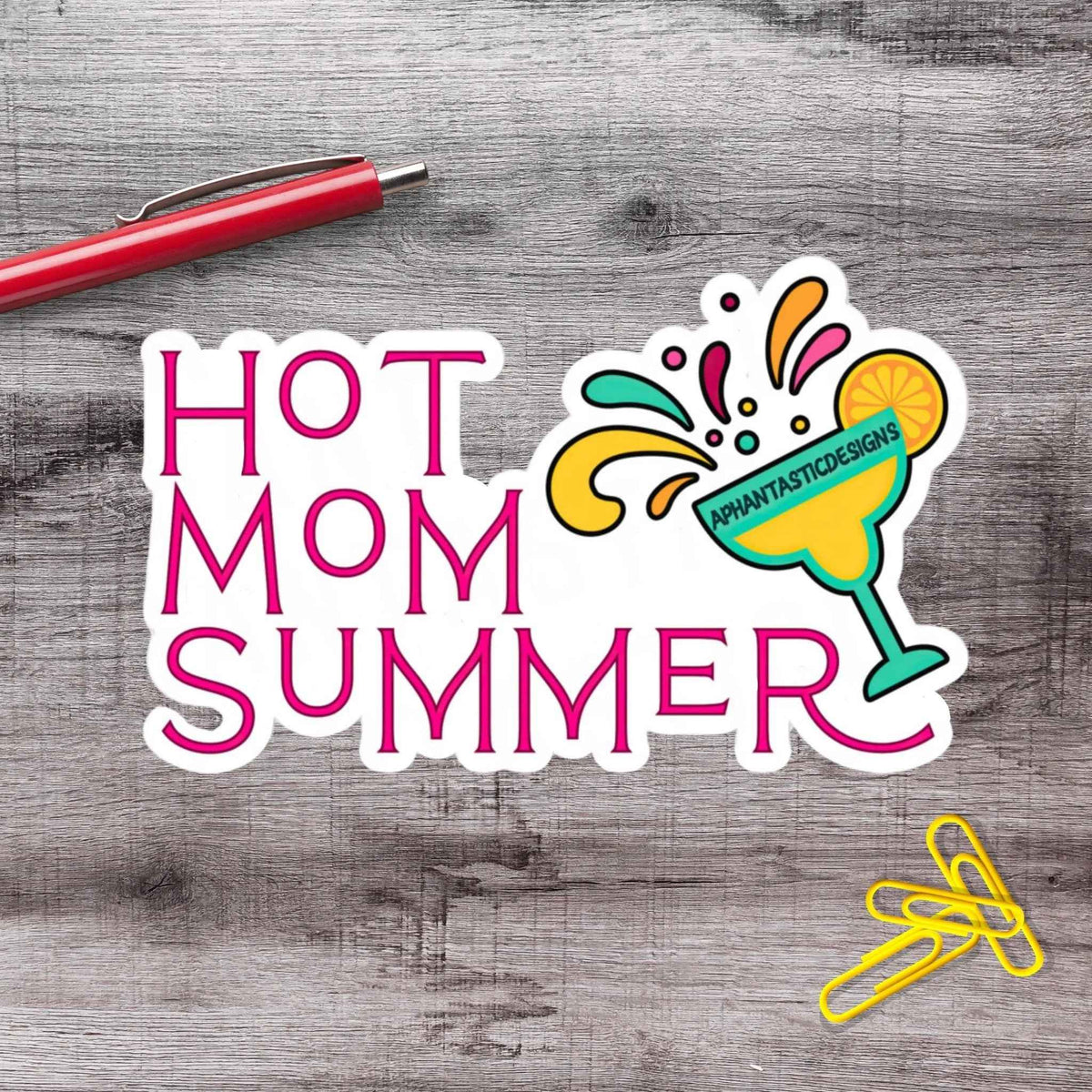 Hot Mom Summer Vinyl Sticker