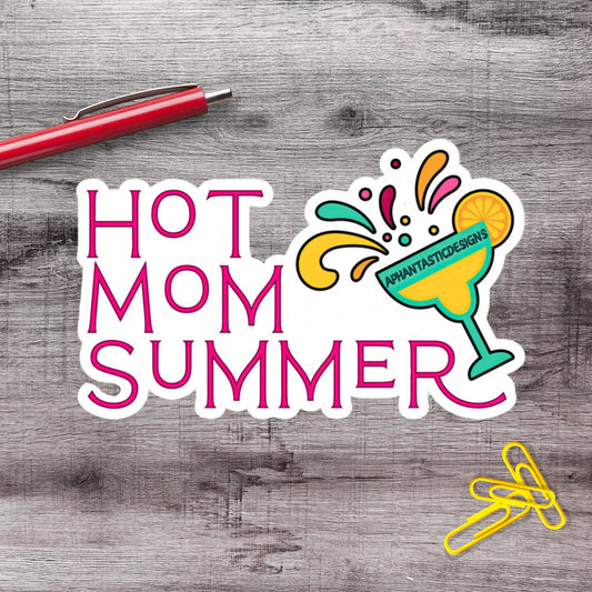 Hot Mom Summer Vinyl Sticker - Aphantastic Designs