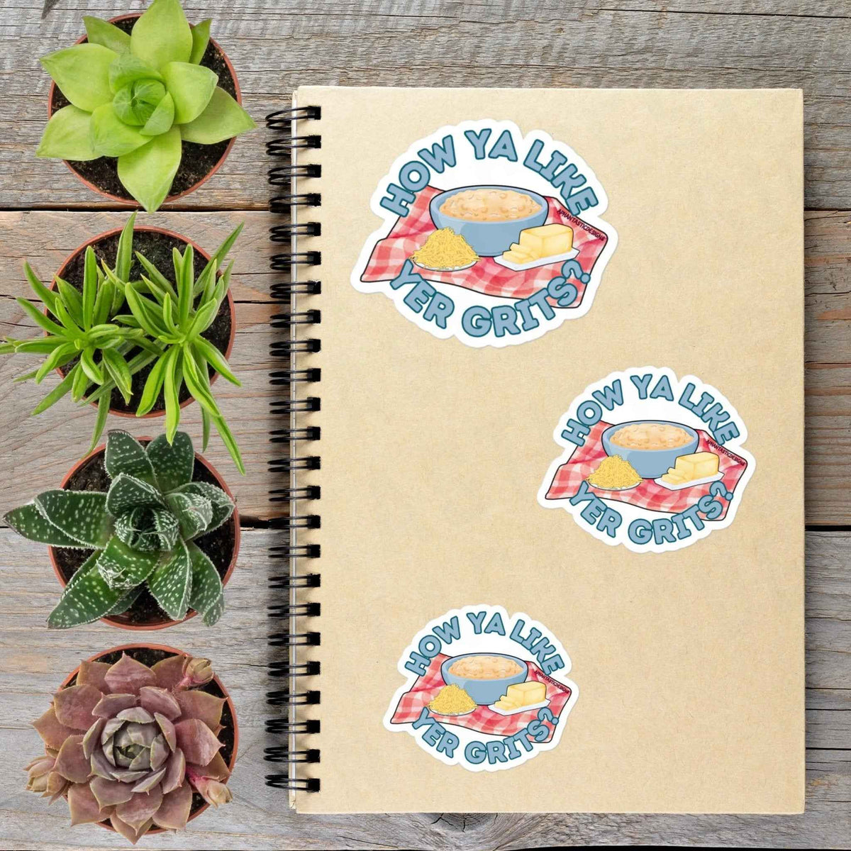 How Ya Like Your Grits Southern Breakfast Vinyl Sticker