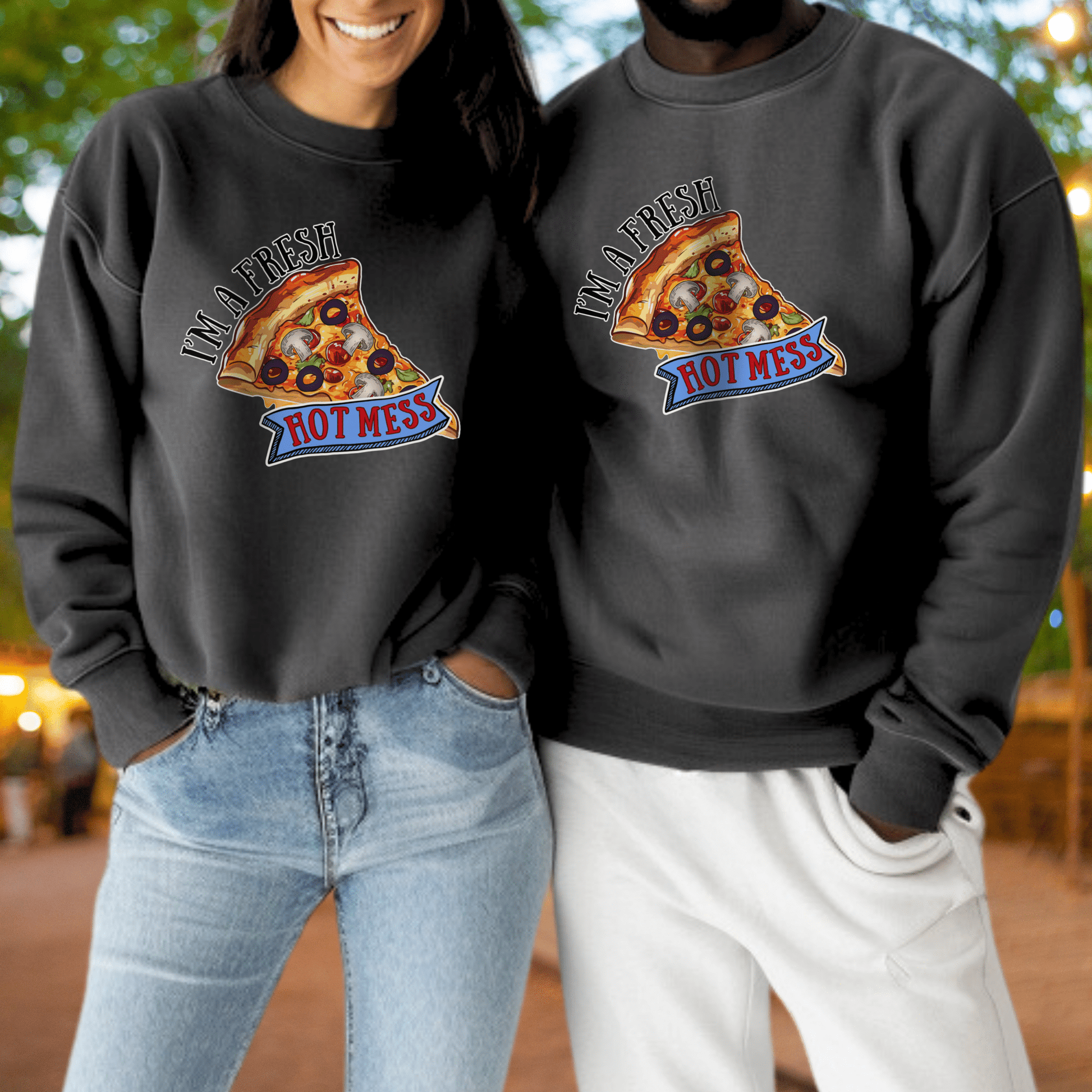 Im A Fresh Hot Mess Pizza Sweatshirt | Adult S–3XL - Aphantastic Designs