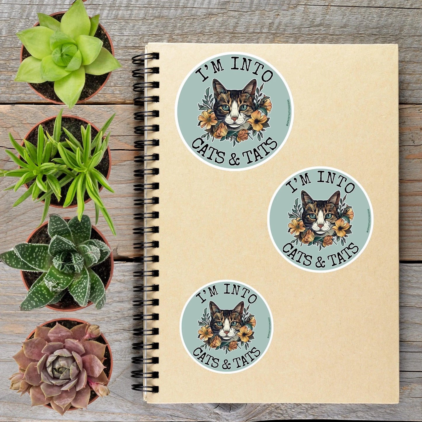 I'm Into Cats And Tats Vinyl Sticker - Aphantastic Designs