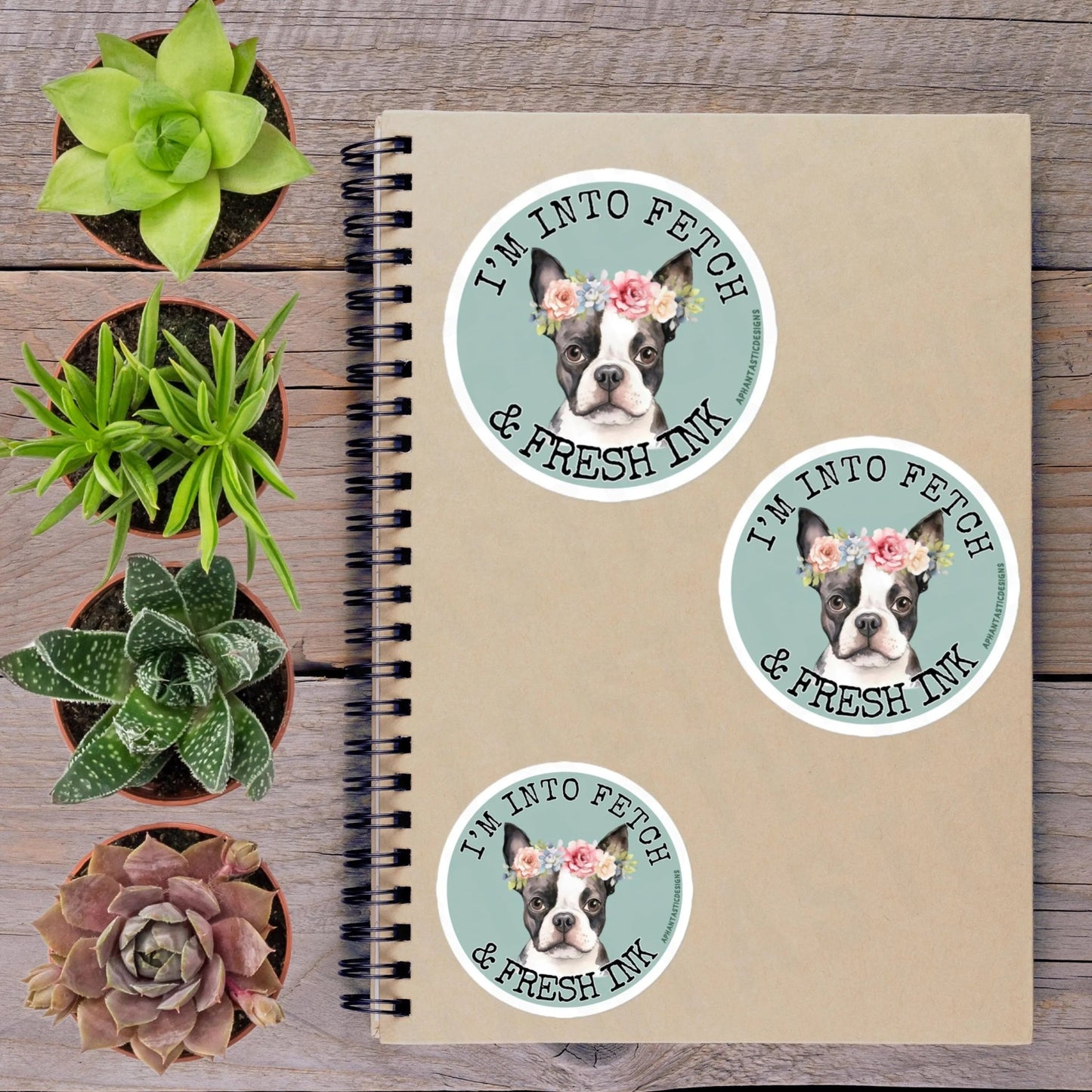 I'm Into Fetch And Fresh Ink Dog Lover Tattoo Vinyl Sticker - Aphantastic Designs