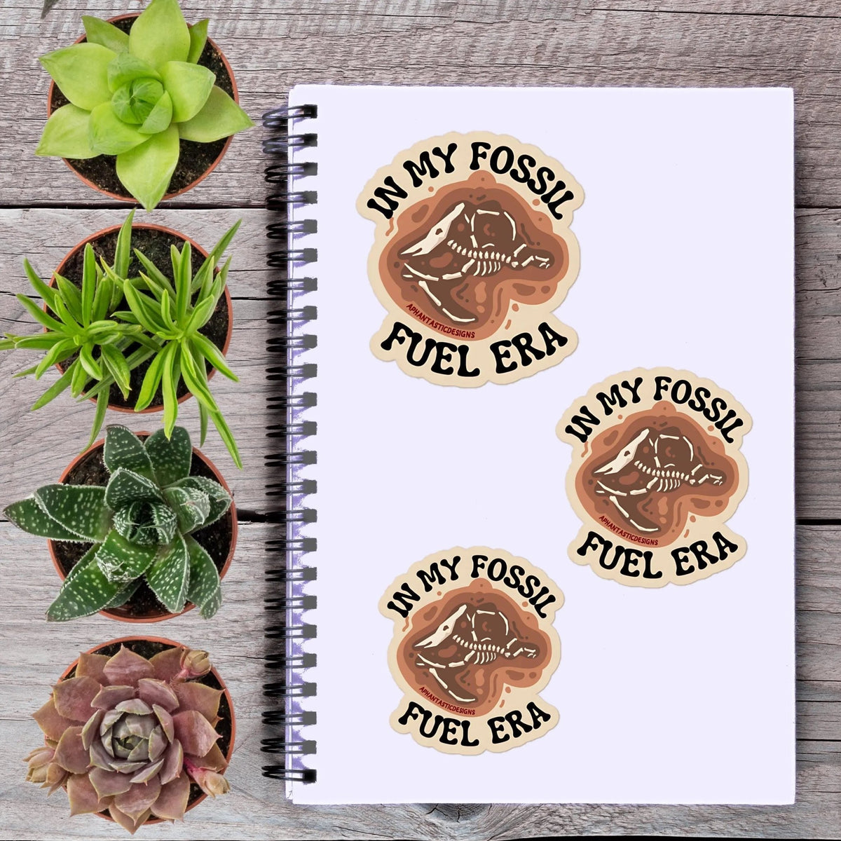 In My Fossil Fuel Era Dinosaur Vinyl Sticker - Aphantastic Designs