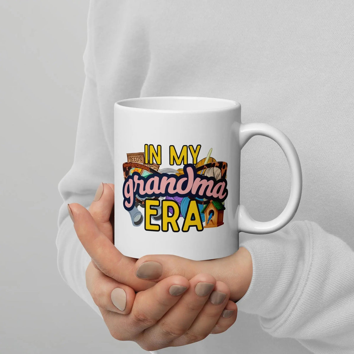 In My Grandma Era Mug | Ceramic, Left Hand Friendly, & Dishwasher Safe - Aphantastic Designs