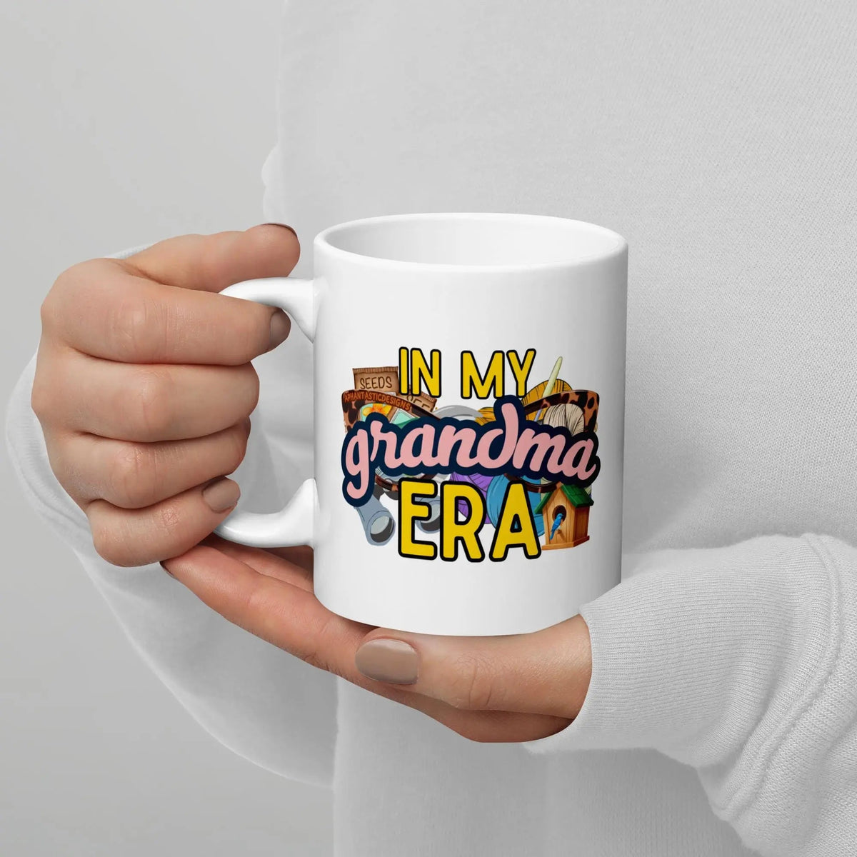 In My Grandma Era Mug | Ceramic, Left Hand Friendly, & Dishwasher Safe - Aphantastic Designs