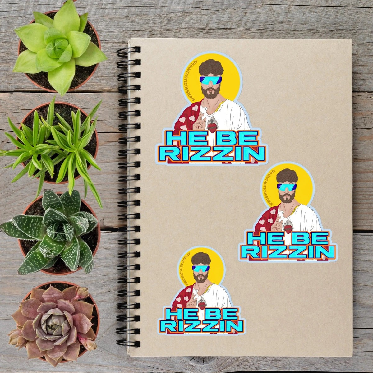 Jesus He Be Rizzin Gen Z Alpha Slang Vinyl Sticker - Aphantastic Designs
