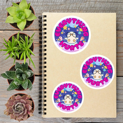 Kawaii Everything Hurts Vinyl Sticker - Aphantastic Designs
