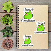 Kawaii Rude Fart Frog Vinyl Sticker - Aphantastic Designs